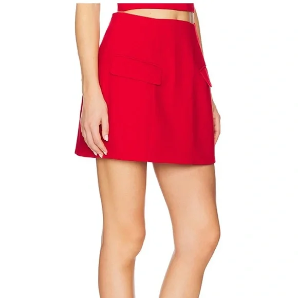 Nwt Revolve Bardot Delphi Hourglass Mini Skirt in fired red size 10 - Picture 4 of 11